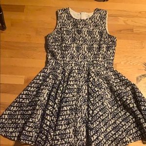 Blue and white striped dress